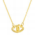Gold Interlocking Hearts Necklace - Love Symbol Pendant