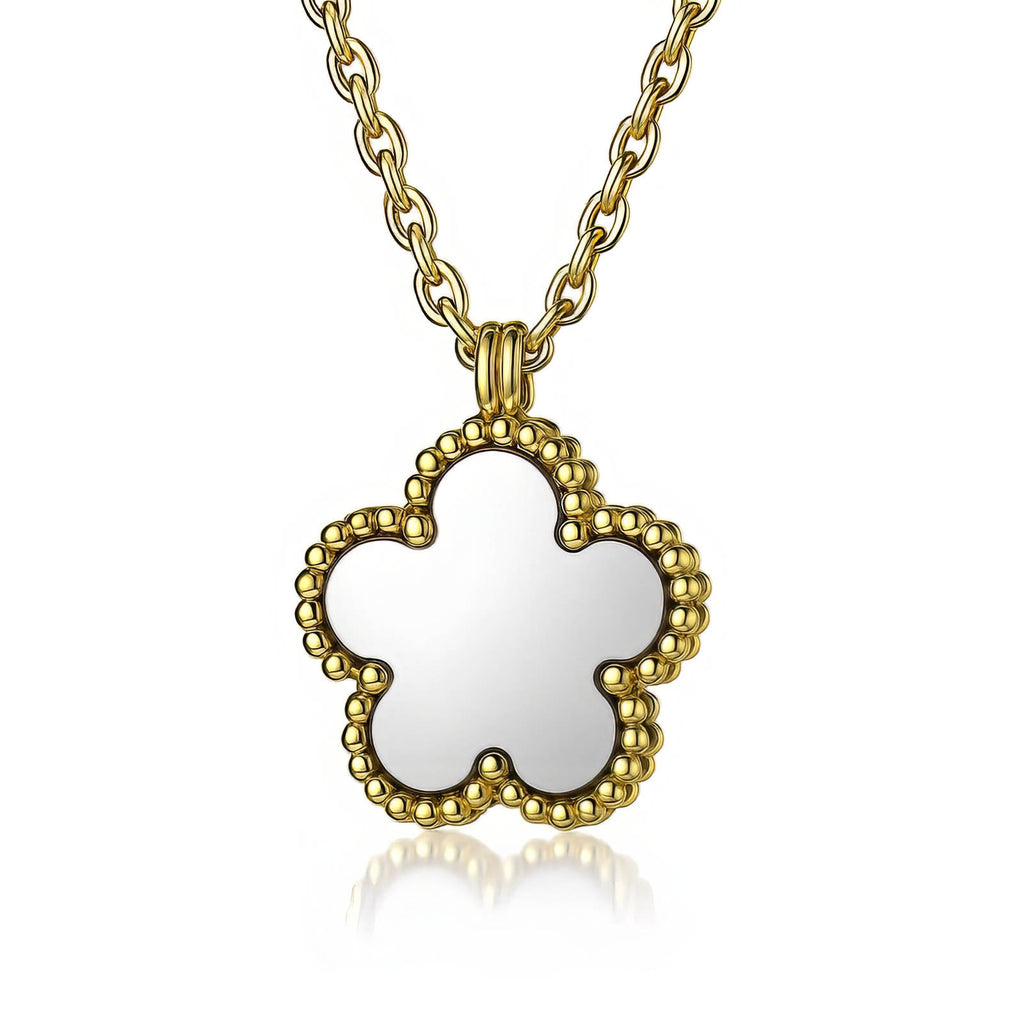 White Clover Flower Necklace - Lucky Charm Pendant